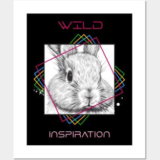 Rabbit Bunny Wild Nature Animal Illustration Art Drawing Posters and Art